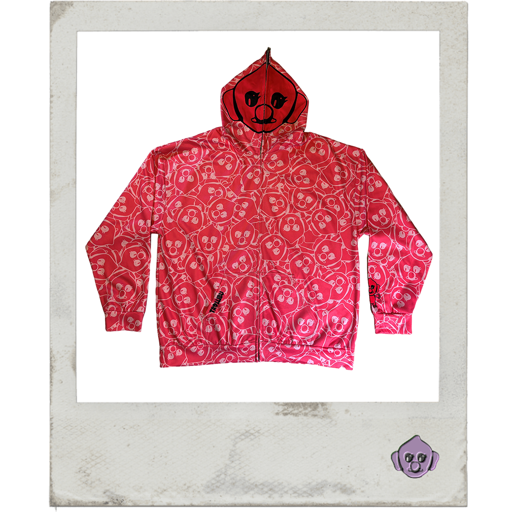Full Zip Up Hoodie – Flamingo